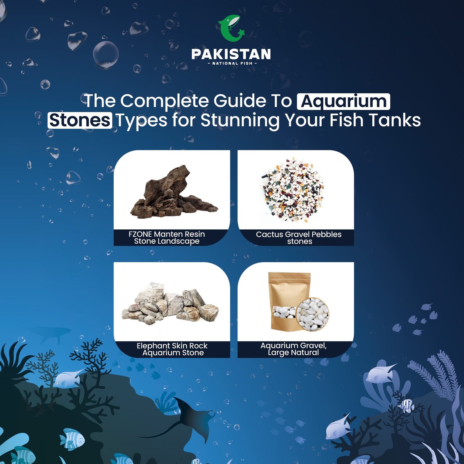 Choose Top-Rated Aquarium Stones Types for Stunning Your Fish Tanks